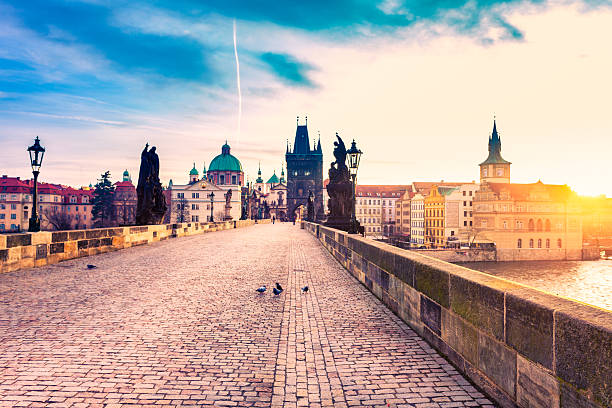 Charles Bridge in Prague at Sunrise Charles bridge in Prague at sunrise charles bridge photos stock pictures, royalty-free photos & images
