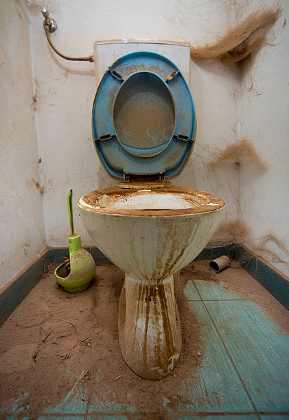 dirty toilet stock photo