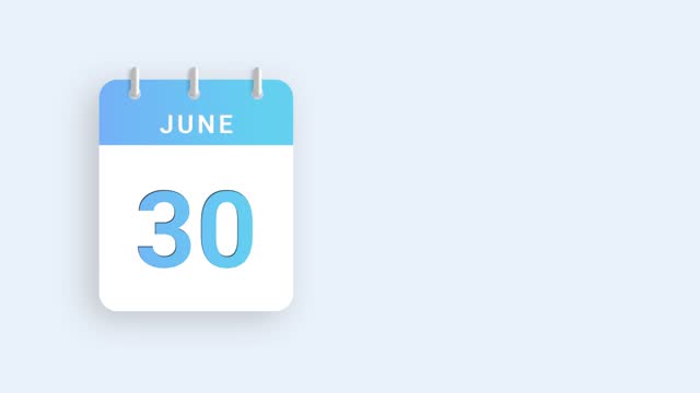 June - Calendar Animation Displaying Monthly Progression in Stunning 4K Resolution