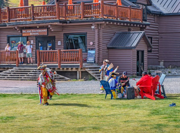 First Nations Canadians. Indigenous women walking in a forest. Canadian culture and history.