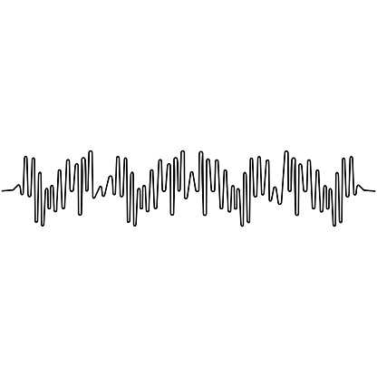 concept of acoustics of sound, continuous drawing