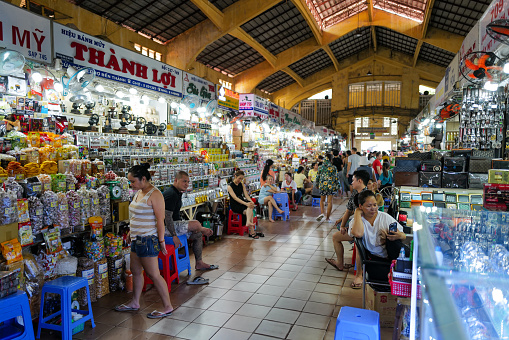 Ho Chi Minh City, Vietnam, 09 August 2023: Ben Thanh market Ho Chi Minh City (Saigon).