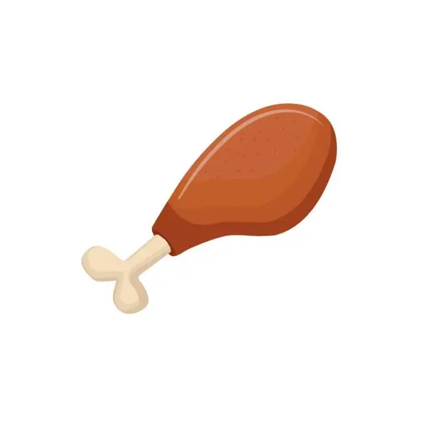 Vector illustration of delicious chicken thigh icon,vector