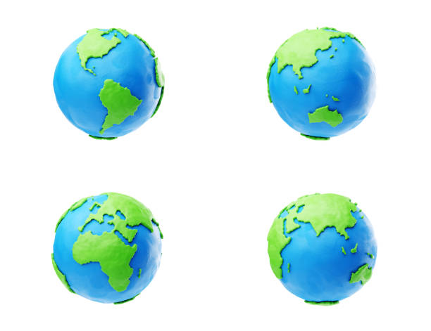 istock Plasticine cartoon Earth isolated on white background 1648664507