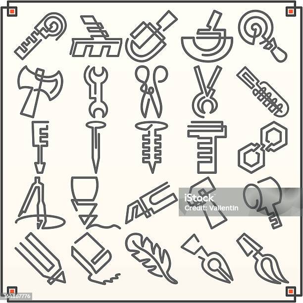 Continuous Line Icons Tools Stock Illustration - Download Image Now - Abstract, Arranging, Arts Culture and Entertainment