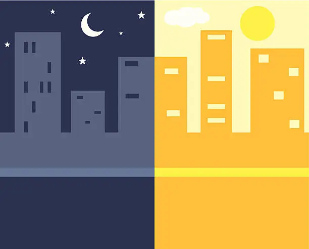 Vector illustration of Night and Day