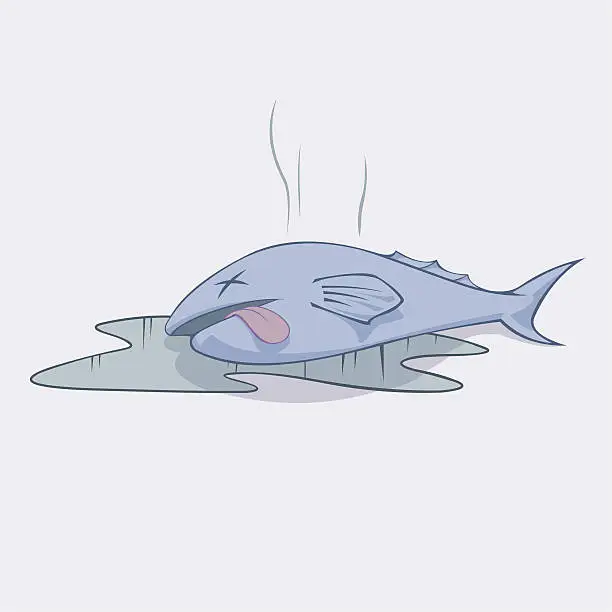 Vector illustration of Smelly Dead Fish