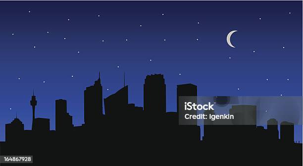 Skyline Der Stadt Bei Nacht Vektor Stock Vektor Art und mehr Bilder von Sydney - Sydney, Stadtsilhouette, Nacht