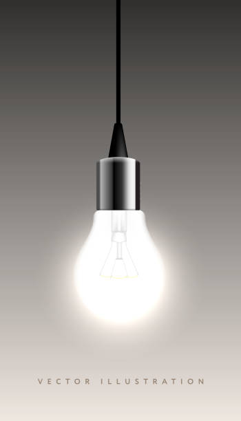 Realistic retro light bulb mockup. Decorative vintage design edison lightbulb, vector illustration vector art illustration