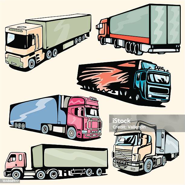 Camion Illustrazioni Xxii Autostrada Camion Vettore - Immagini vettoriali stock e altre immagini di Affari