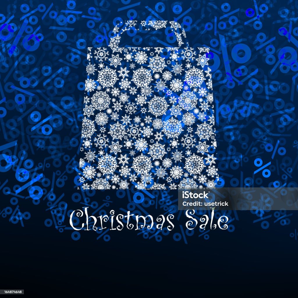 Christmas sale card with shopping bag. EPS 8 - Векторная графика Зима роялти-фри