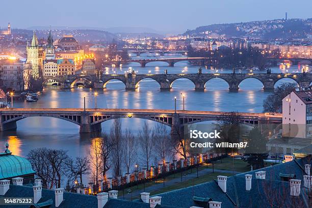 Prague By Night Stock Photo - Download Image Now - Architecture, Czech Republic, Europe