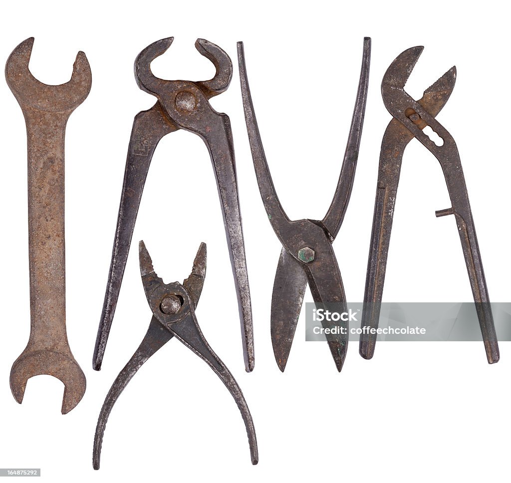 Vecchio Arrugginito strumenti - Foto stock royalty-free di Acciaio