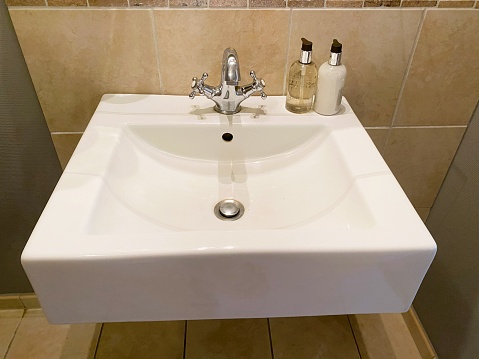 Bathroom sink with soap dispenser, French luxury design