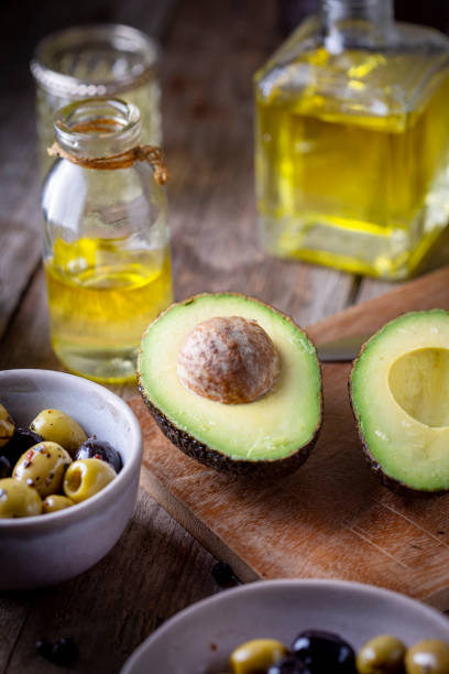 istock Avocado, olives and oil 1648773017
