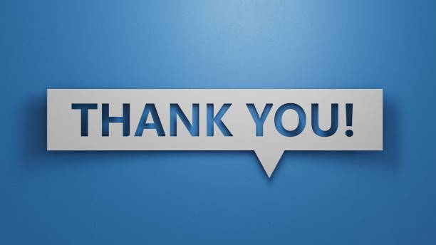 fotografii de stoc, fotografii și imagini scutite de redevențe cu bula de vorbire. mesaj de mulțumire. exprimarea recunoștinței, recunoașterii și aprecierii. design abstract minimalist cu hârtie albă decupată pe fundal albastru. conceptul de afaceri. randare 3d. - mulțumire