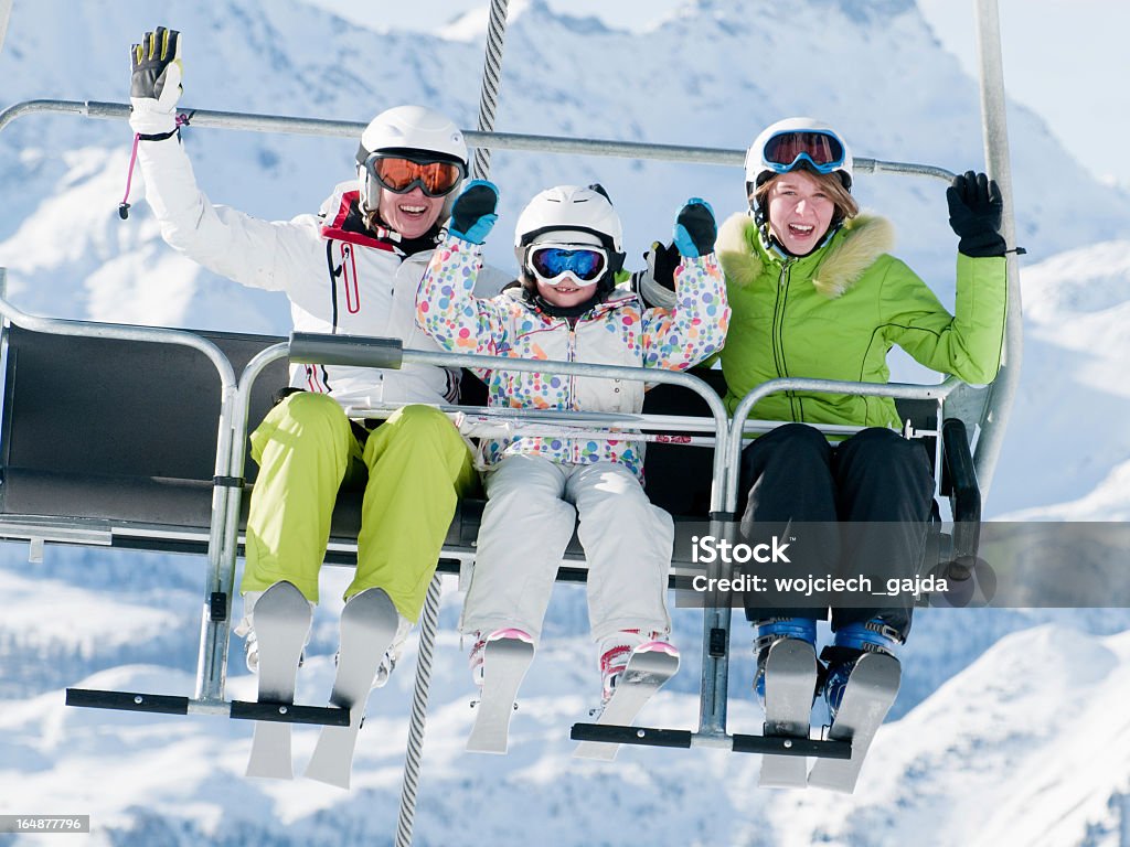 행복함 스키 휴가 - 로열티 프리 가족 스톡 사진