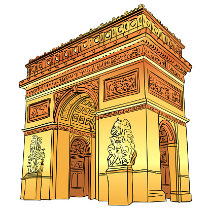 Vector Arc de triomphe Paris, France