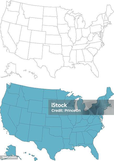 Karte Von Den Vereinigten Staaten Stock Vektor Art und mehr Bilder von Blau - Blau, Illustration, Karte - Navigationsinstrument