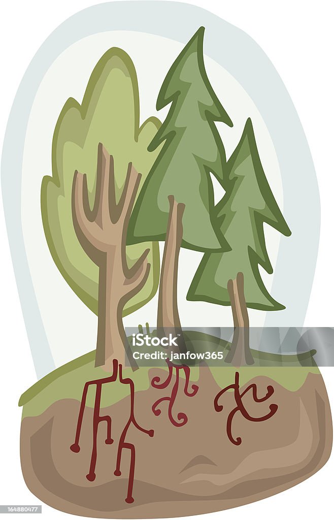 Korzenie drzew i taniec - Grafika wektorowa royalty-free (Drzewo)