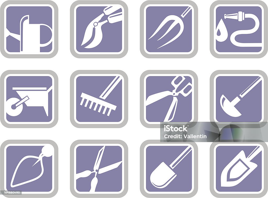 Vecteur ICÔNES: Outils de jardinage - clipart vectoriel de Abstrait libre de droits