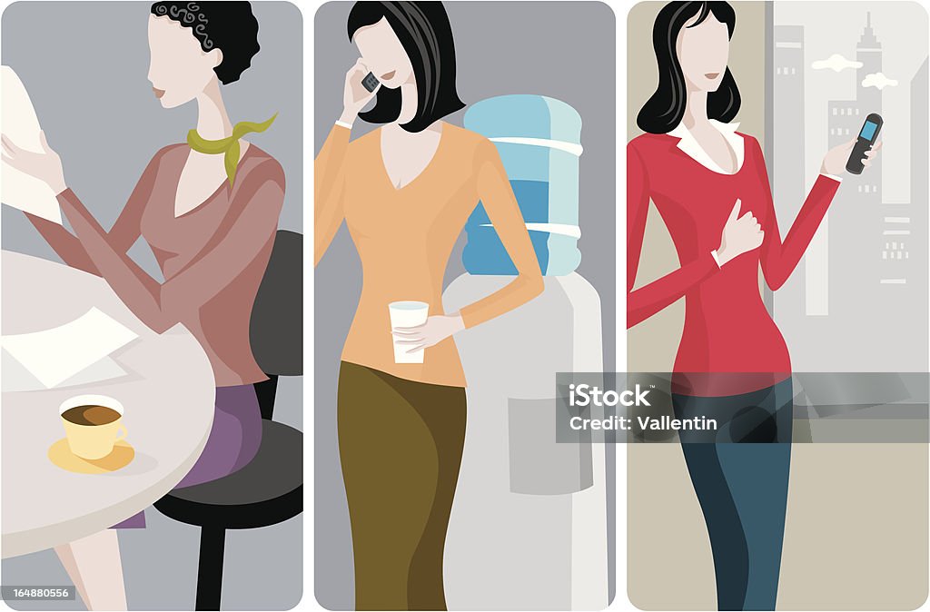 Businesswomen ilustrações vetorizadas Series - Vetor de Adulto royalty-free