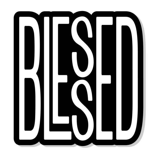 Blessed. Vector typography text Blessed. Vector typography design for posters, cards, t shirts, wall art, home decorations religious text stock illustrations