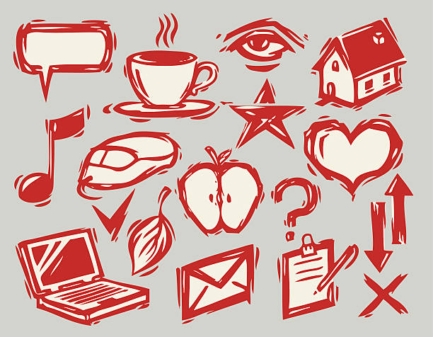 icons vector art illustration