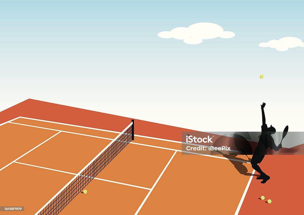 Теннисный игрок - Векторная графика Силуэт роялти-фри