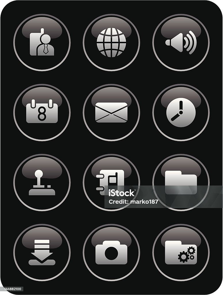 Telefone ícones do menu - Royalty-free Acenar arte vetorial