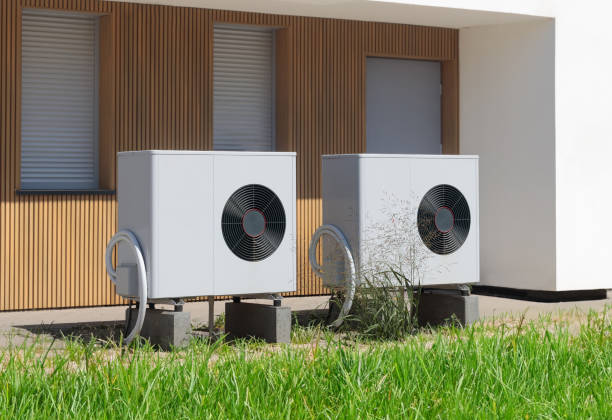 istock Dual Eco-Friendly Air Source Heat Pumps at Contemporary Residence 1648821372