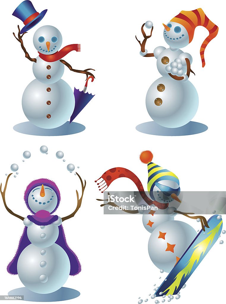 Znak Design kolekcji 015: Bałwanki - Grafika wektorowa royalty-free (Bałwan śniegowy)