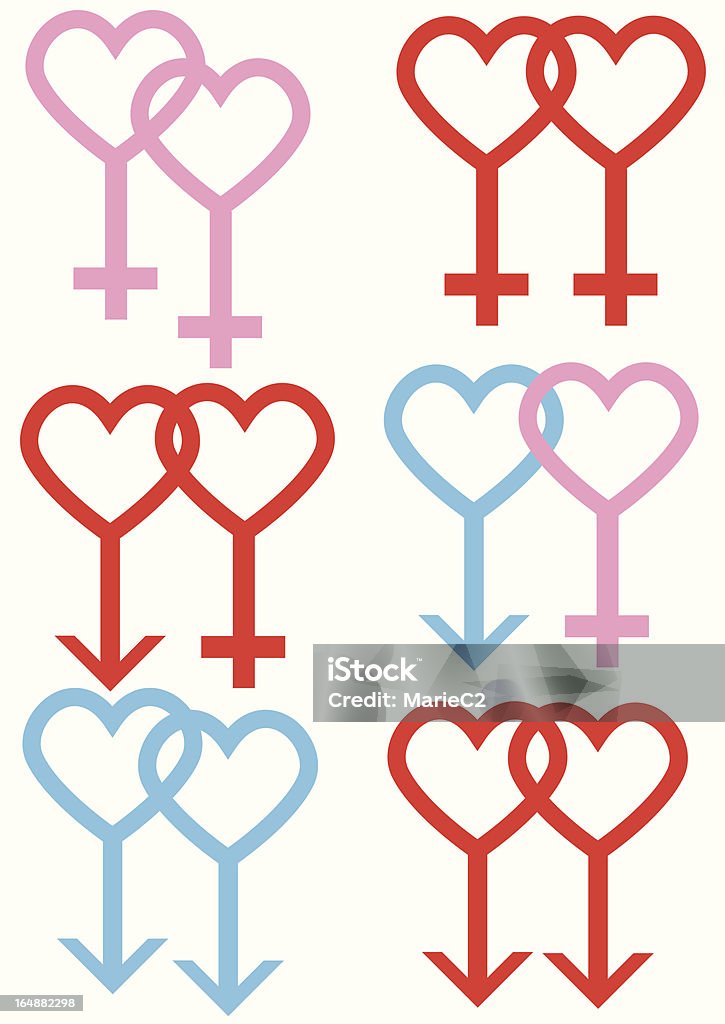 Homme et Femme symboles - clipart vectoriel de Amour libre de droits