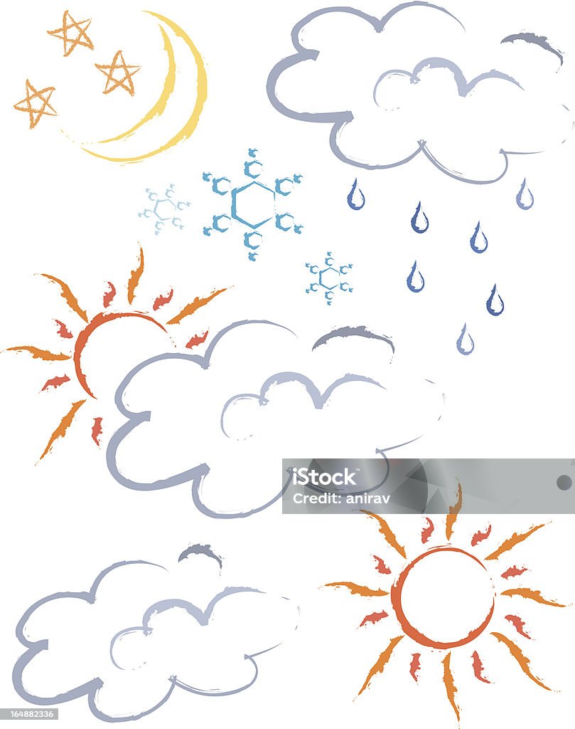 Weather Hand-drawn weather images. April stock vector