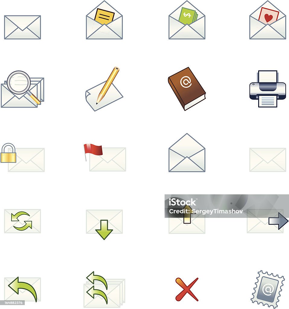 Projet icônes e-mail - clipart vectoriel de Affaires libre de droits
