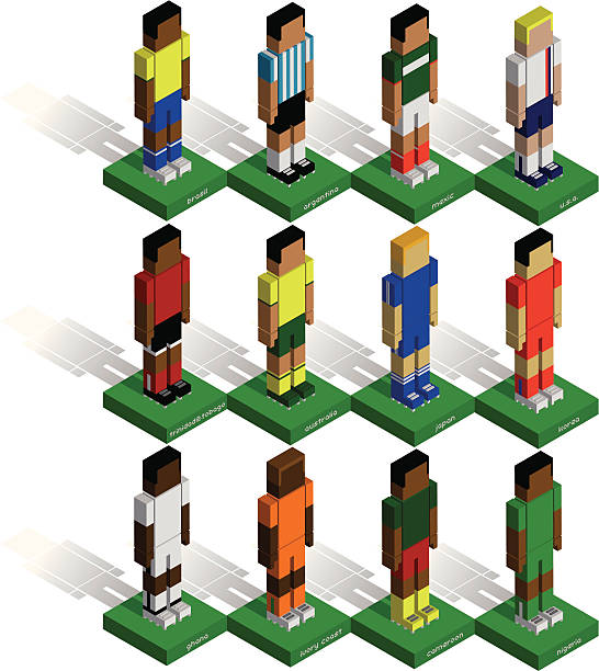 isometric sports | international soccer vector art illustration
