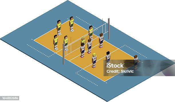 Isométrique Sports Volleyball Vecteurs libres de droits et plus d'images vectorielles de Jouer - Jouer, Monter à la volée, Balle ou ballon