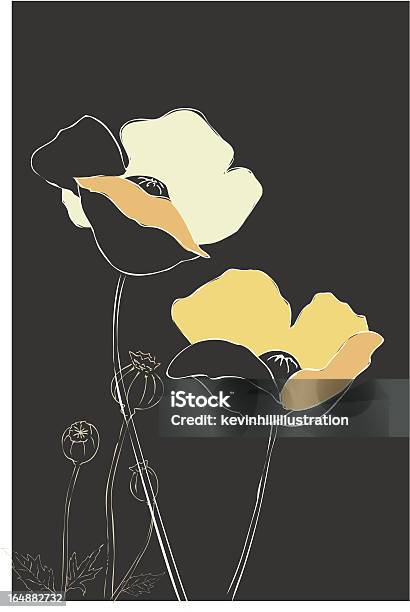 Papoila De Cinzento - Arte vetorial de stock e mais imagens de Laranja - Cores - Laranja - Cores, Papoila - Planta, Abstrato