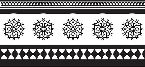Moorish Styles 1 Patterns one can find on the famous artful moorish tiles. generalife gardens stock illustrations