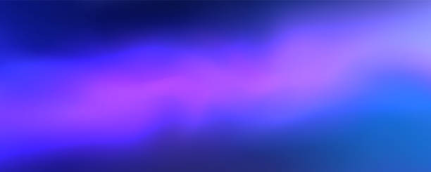 istock Blurred neon glow black, blue, pink and purple colors flow gradient background. Wide banner modern technology design 1648836875