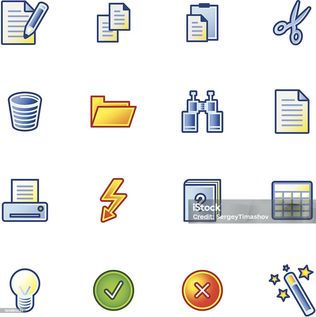 Coloré icônes de document - clipart vectoriel de Ampoule électrique libre de droits