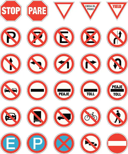 Vector illustration of Road Signs 1