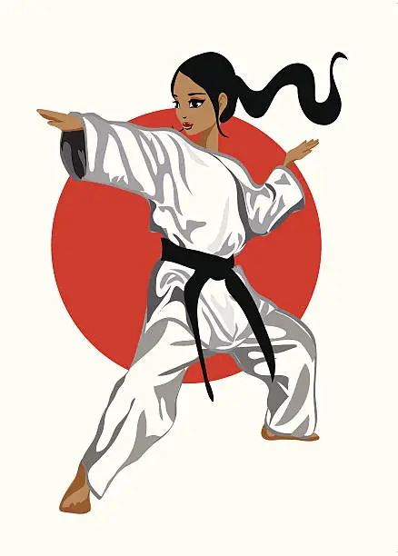 Vector illustration of karate kid