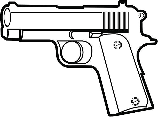 Pistol vector vector art illustration