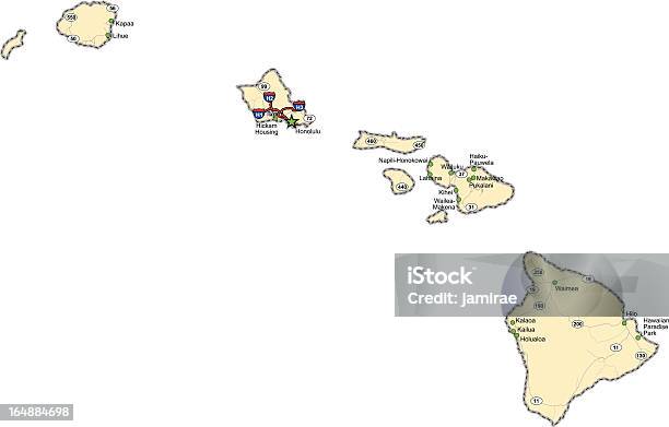 Hawaii Highway Map Stock Illustration - Download Image Now - Big Island - Hawaii Islands, Cartography, City