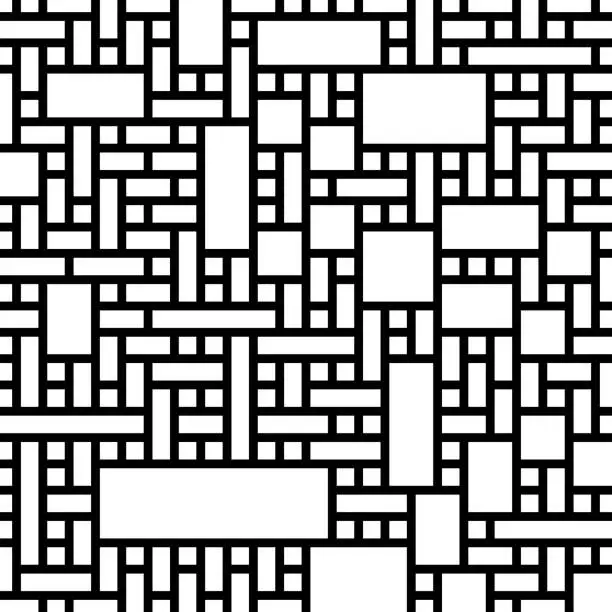 Vector illustration of Full frame rectangular pattern made from only one type of shape