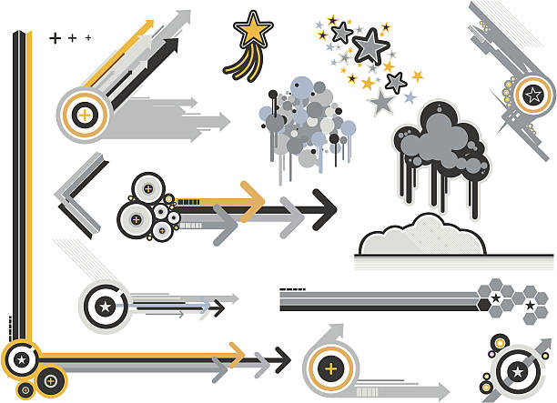 Graphic elements metals vector art illustration