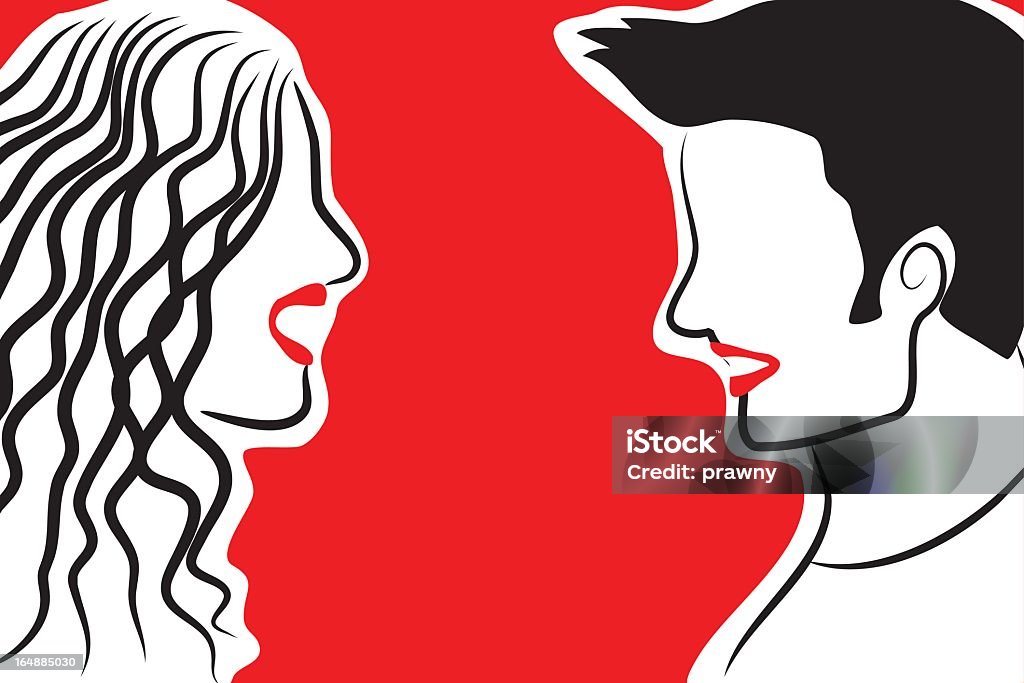 Heureux couple - clipart vectoriel de Discussion libre de droits