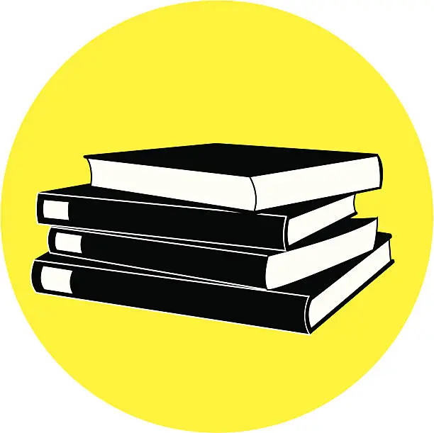 Vector illustration of stacked books 3D