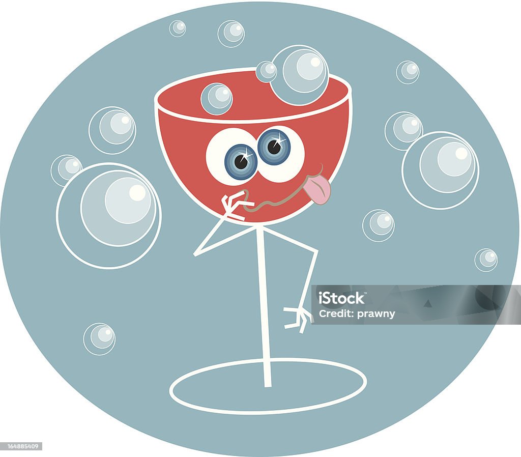 Tipsy 와인 글래스 - 로열티 프리 개성-개념 벡터 아트